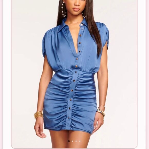 $495 NEW Ramy Brook Violet Dress-in Navy NWT - Picture 4 of 11